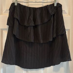 Black Tiered Ruffle High Waisted Skirt XL